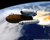 A Mars base begins its journey using shuttle-derived hardware